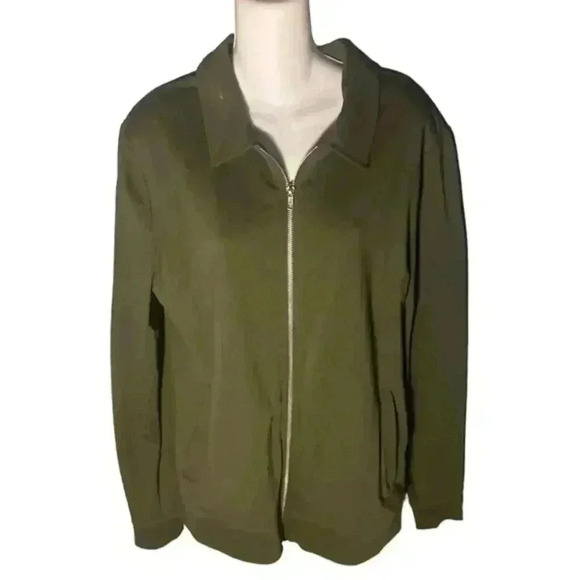 ASOS DESIGN jersey muscle harrington jacket in‎ Army Green Size M - Picture 1 of 5